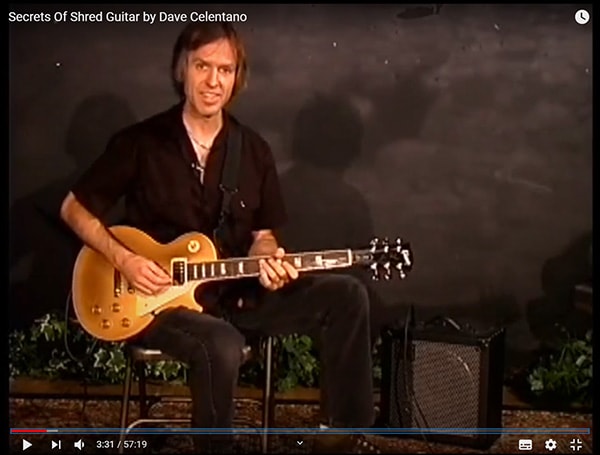 Secrets of Shred Guitar by Dave Celentano school snapshot